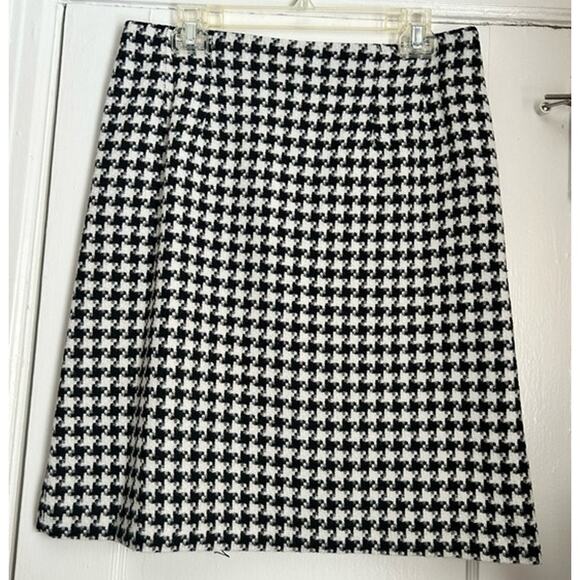 SUMMER SALE | Vintage J.G. Hook Black White Houndstooth Wool Skirt Size 12 - Picture 4 of 11